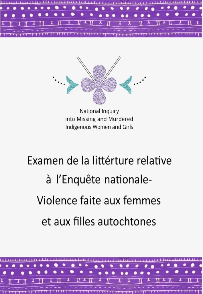 Examen de la littérature relative à l’Enquête nationale – Violence faite aux femmes et aux filles autochtones